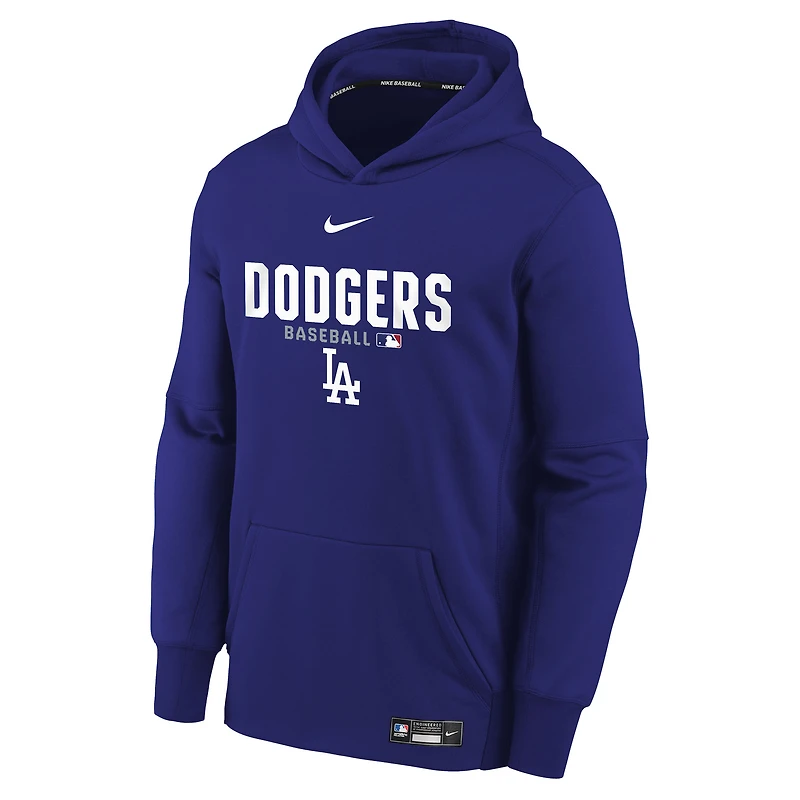 Youth Nike Royal Los Angeles Dodgers Authentic Collection Therma-FIT Hoodie