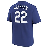 T-shirt Nike Royal Los Angeles Dodgers Fuse avec nom et numéro pour jeune