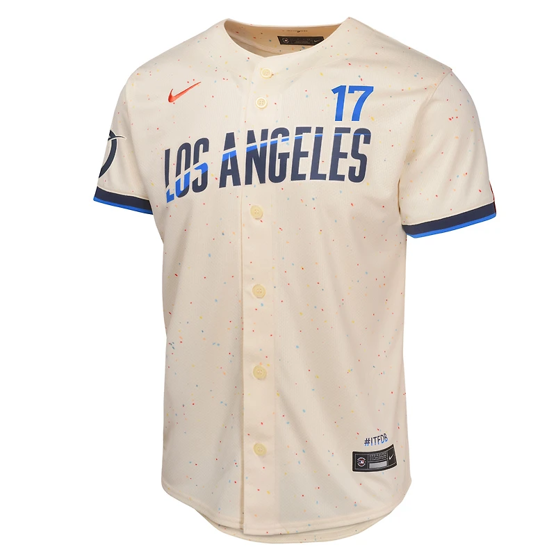 Maillot de joueur Nike Shohei Ohtani crème Los Angeles Dodgers 2024 City Connect Limited pour jeune