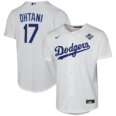 Maillot Nike Shohei Ohtani blanc pour jeune joueur des Los Angeles Dodgers de la Série mondiale 2025 à domicile