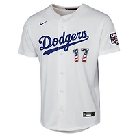 Youth Nike Shohei Ohtani White Los Angeles Dodgers USA 250 Fourth of July Home Replica Jersey