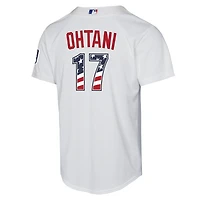 Maillot réplique domicile Nike Shohei Ohtani blanc Los Angeles Dodgers USA 250 pour enfant, édition spéciale 4 juillet