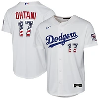 Youth Nike Shohei Ohtani White Los Angeles Dodgers USA 250 Fourth of July Home Replica Jersey