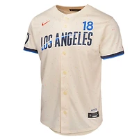 Maillot de joueur Nike Yoshinobu Yamamoto crème Los Angeles Dodgers 2024 City Connect Limited pour jeune