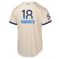 Maillot de joueur Nike Yoshinobu Yamamoto crème Los Angeles Dodgers 2024 City Connect Limited pour jeune