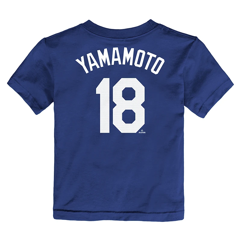 T-shirt Nike Yoshinobu Yamamoto Royal Los Angeles Dodgers avec nom et numéro pour jeune