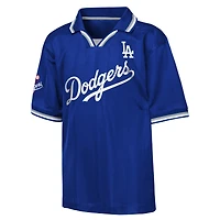 Youth Outerstuff Blue Los Angeles Dodgers Y2 Tech Stadium Fashion Collar T-Shirt