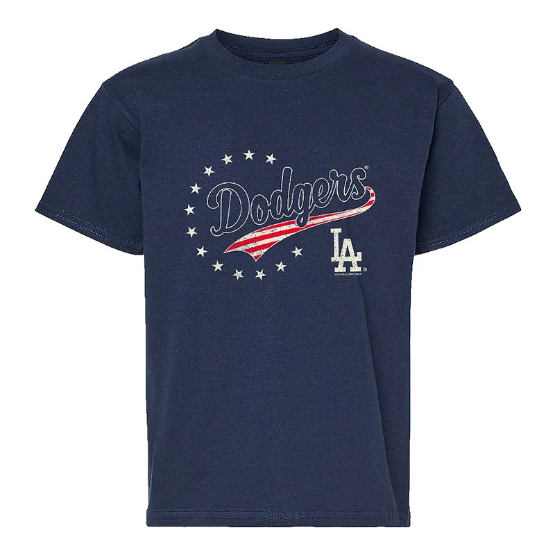 Youth Soft as a Grape Navy Los Angeles Dodgers Americana T-Shirt