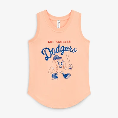 Youth Soft as a Grape Orange Los Angeles Dodgers Game Day Tank Top