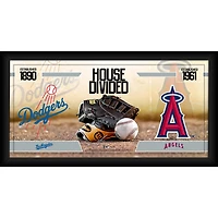 Collage de baseball encadré 10" x 20" des Dodgers de Los Angeles contre les Angels de Los Angeles