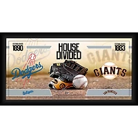 Collage de baseball encadré 10" x 20" des Dodgers de Los Angeles contre les Giants de San Francisco
