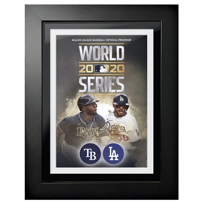 Série mondiale 2020 des Dodgers de Los Angeles contre les Rays de Tampa Bay - Couverture de programme encadrée 12'' x 16''