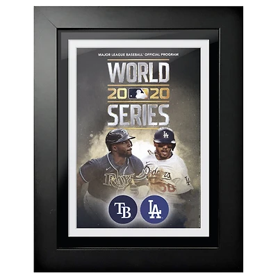 Série mondiale 2020 des Dodgers de Los Angeles contre les Rays de Tampa Bay - Couverture de programme encadrée 12'' x 16''