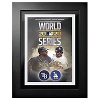 Série mondiale 2020 des Dodgers de Los Angeles contre les Rays de Tampa Bay - Couverture de programme encadrée 12'' x 16''