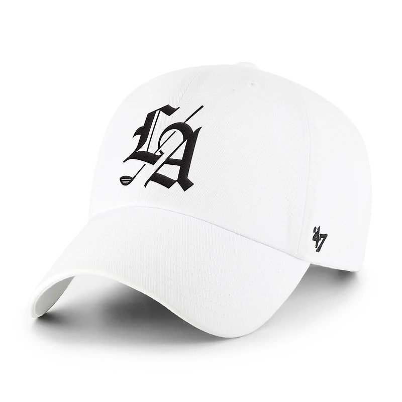 Men's '47  White Los Angeles Golf Club Sure Shot Clean Up Adjustable Hat