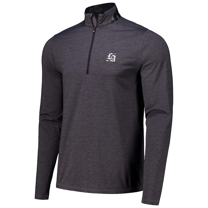 Men's Greyson Clothiers Heather Black Los Angeles Golf Club Guide Sport Performance Quarter-Zip Pullover