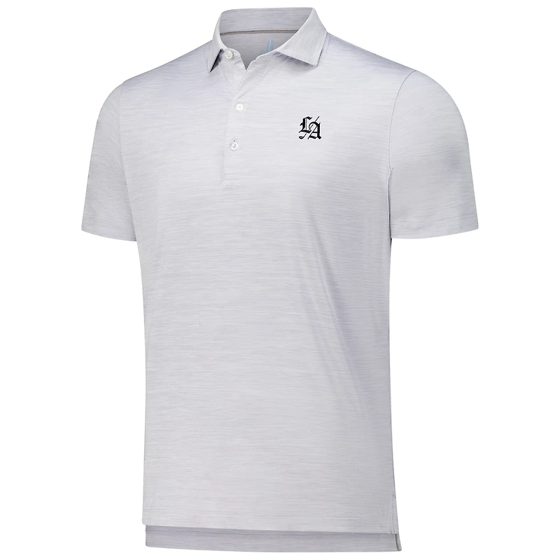 Men's johnnie-O Gray Los Angeles Golf Club Huron Solid Featherweight Performance Polo