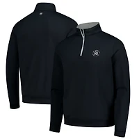 Men's Peter Millar Black Los Angeles Golf Club Perth Performance Quarter-Zip Pullover