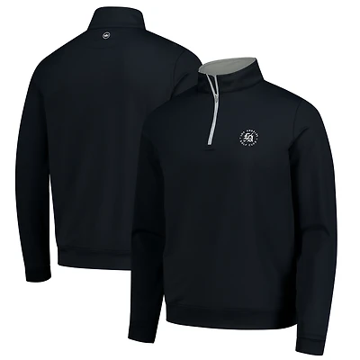 Men's Peter Millar Black Los Angeles Golf Club Perth Performance Quarter-Zip Pullover