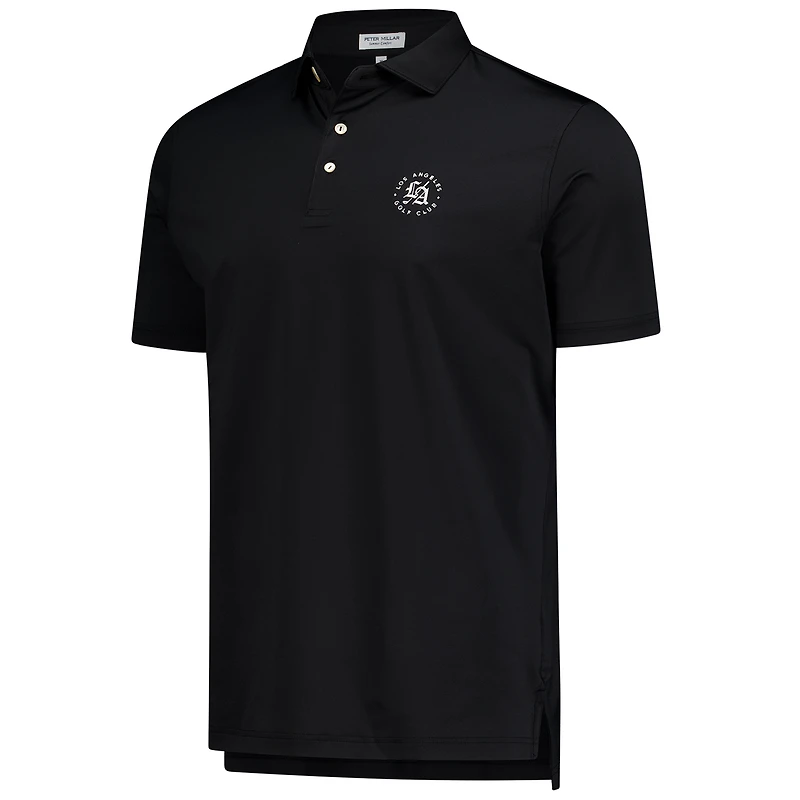 Polo noir en jersey Peter Millar Los Angeles Golf Club TGL Performance pour hommes