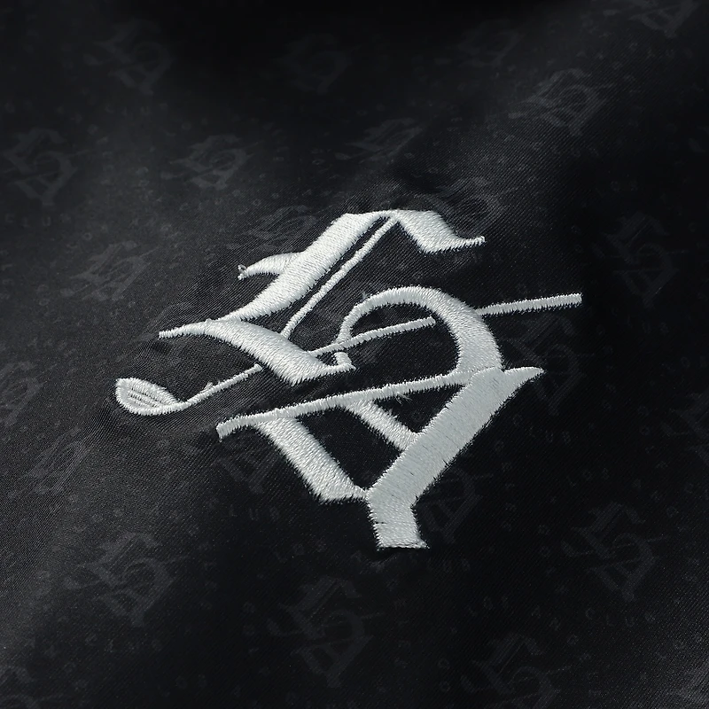 Men's TGL X Barstool Black Los Angeles Golf Club Printed Polo