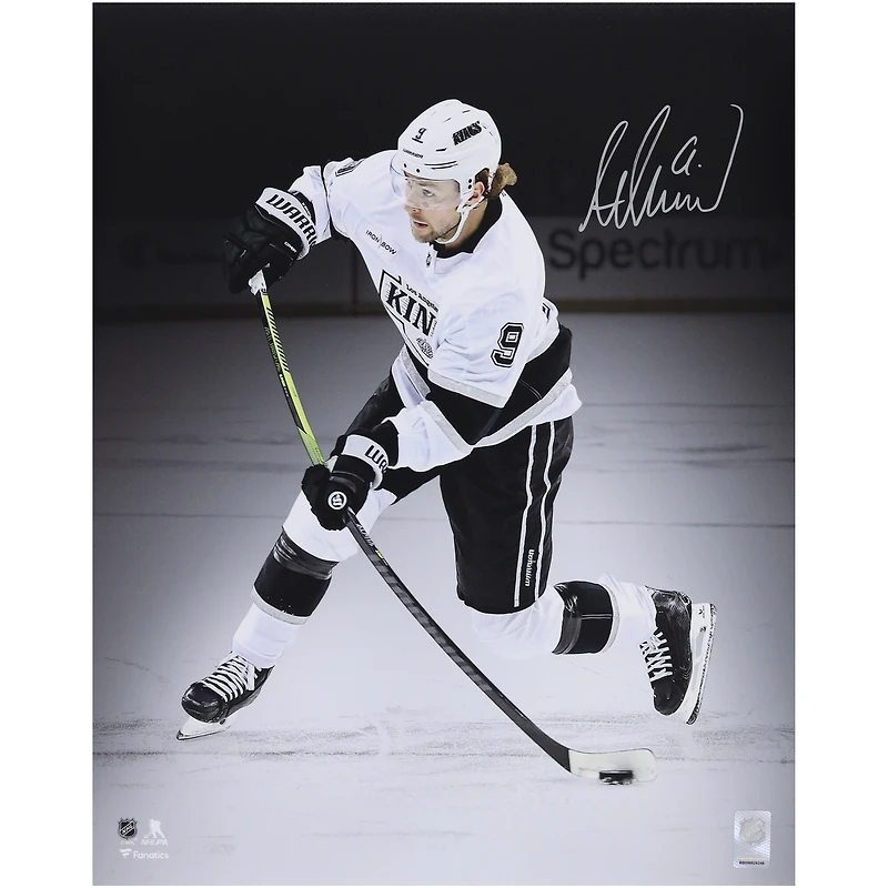 Adrian Kempe Los Angeles Kings Autographed 16" x 20" White Jersey Shooting Spotlight Photograph
