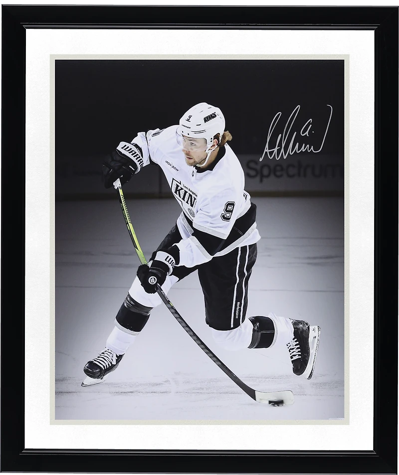 Adrian Kempe Los Angeles Kings Autographed 16" x 20" White Jersey Shooting Spotlight Photograph