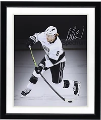 Adrian Kempe Los Angeles Kings Autographed 16" x 20" White Jersey Shooting Spotlight Photograph