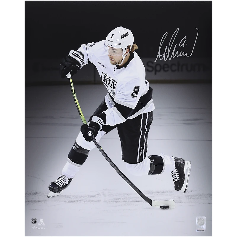 Adrian Kempe Los Angeles Kings Autographed 16" x 20" White Jersey Shooting Spotlight Photograph