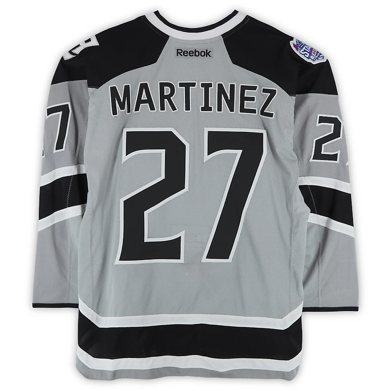 Alec Martinez Los Angeles Kings Practice-Used #27 Silver Reebok Jersey vs. Anaheim Ducks on January 25, 2014 - NHL Stadium Series - Worn During Warm-Ups