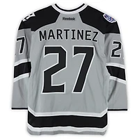 Alec Martinez Los Angeles Kings Practice-Used #27 Silver Reebok Jersey vs. Anaheim Ducks on January 25, 2014 - NHL Stadium Series - Worn During Warm-Ups