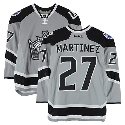 Alec Martinez Los Angeles Kings Practice-Used #27 Silver Reebok Jersey vs. Anaheim Ducks on January 25, 2014 - NHL Stadium Series - Worn During Warm-Ups