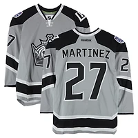 Alec Martinez Los Angeles Kings Practice-Used #27 Silver Reebok Jersey vs. Anaheim Ducks on January 25, 2014 - NHL Stadium Series - Worn During Warm-Ups