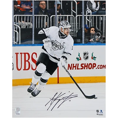 Maillot alternatif blanc autographié par Anze Kopitar des Los Angeles Kings 16" x 20" avec photo de la rondelle