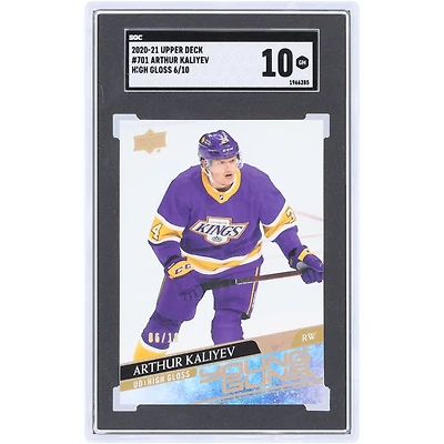 Arthur Kaliyev Los Angeles Kings 2020-21 Upper Deck Extended Series Young Guns UD High Gloss #701 #6/10 SGC Authenticated 10 Rookie Card