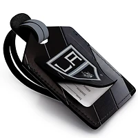 Étiquette de bagage en cuir personnalisée Los Angeles Kings noire