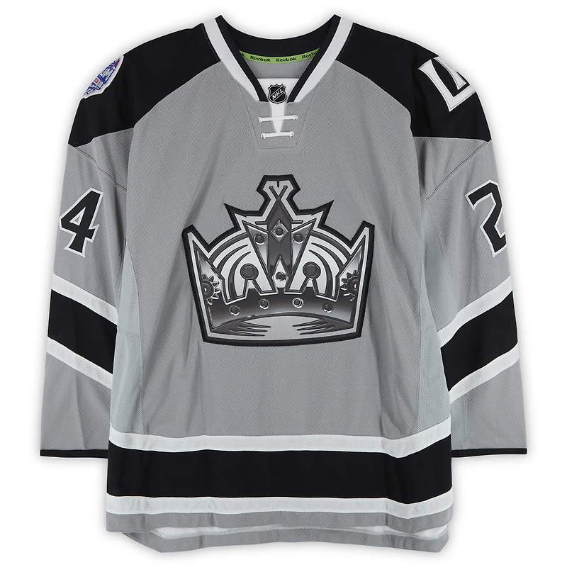 Colin Fraser Los Angeles Kings Practice-Used #24 Silver Reebok Jersey vs. Anaheim Ducks on January 25, 2014 - NHL Stadium Series - Worn During Warm-Ups