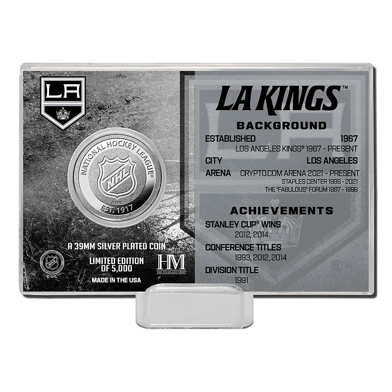 Highland Mint Los Angeles Kings Team History - Coin Card