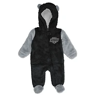 Infant & Newborn Outerstuff Black Los Angeles Kings Stay Napping Fleece Bunting Full-Zip Hooded Sleeper
