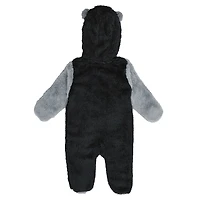 Grenouillère polaire à capuche et fermeture éclair intégrale pour nourrissons nouveau-nés, motif Los Angeles Kings, noir