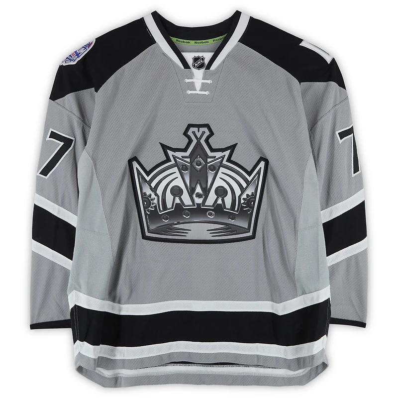 Jeff Carter Los Angeles Kings Practice-Used #77 Silver Reebok Jersey vs. Anaheim Ducks on January 25, 2014 - NHL Stadium Series - Worn During Warm-Ups