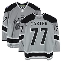 Jeff Carter Los Angeles Kings Practice-Used #77 Silver Reebok Jersey vs. Anaheim Ducks on January 25, 2014 - NHL Stadium Series - Worn During Warm-Ups