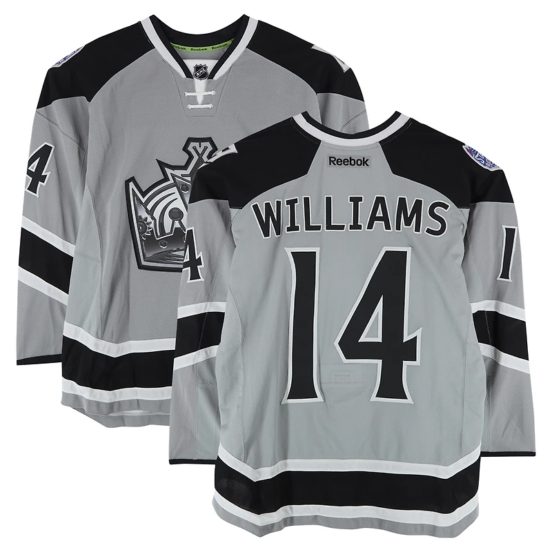 Justin Williams Los Angeles Kings Practice-Used #14 Silver Reebok Jersey vs. Anaheim Ducks on January 25, 2014 - NHL Stadium Series - Worn During Warm-Ups