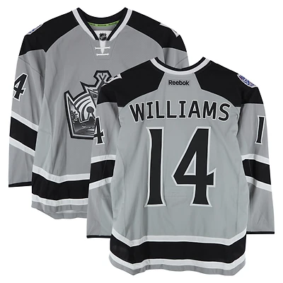 Justin Williams Los Angeles Kings Practice-Used #14 Silver Reebok Jersey vs. Anaheim Ducks on January 25, 2014 - NHL Stadium Series - Worn During Warm-Ups