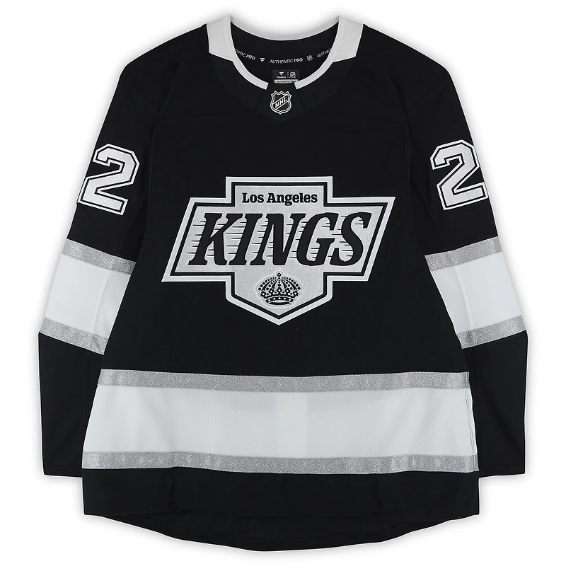 Maillot professionnel noir authentique Fanatics autographié de Kevin Fiala, des Kings de Los Angeles