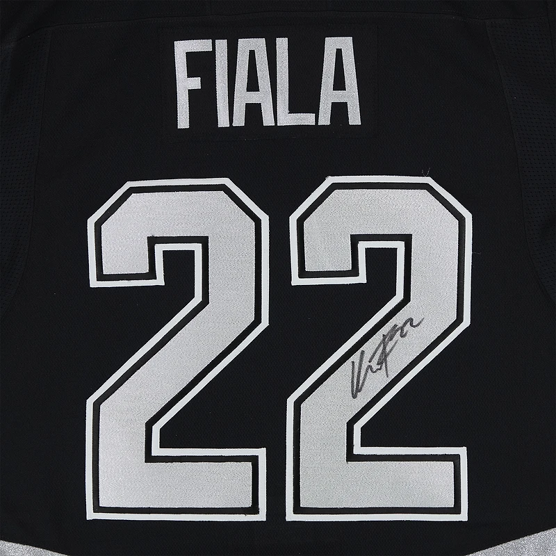 Maillot professionnel noir authentique Fanatics autographié de Kevin Fiala, des Kings de Los Angeles
