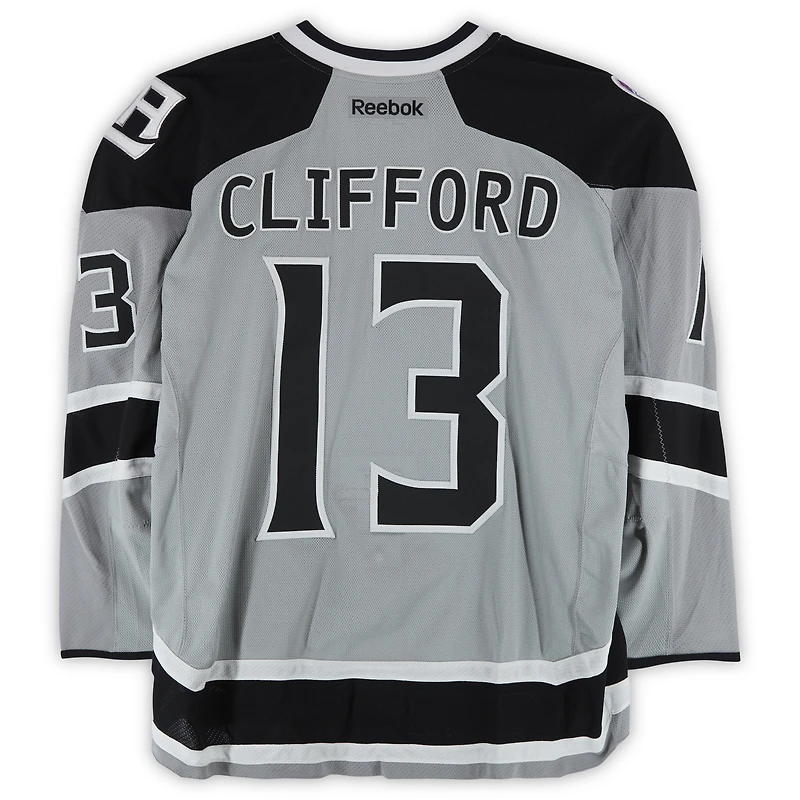 Kyle Clifford Los Angeles Kings Practice-Used #13 Silver Reebok Jersey vs. Anaheim Ducks on January 25, 2014 - NHL Stadium Series - Worn During Warm-Ups