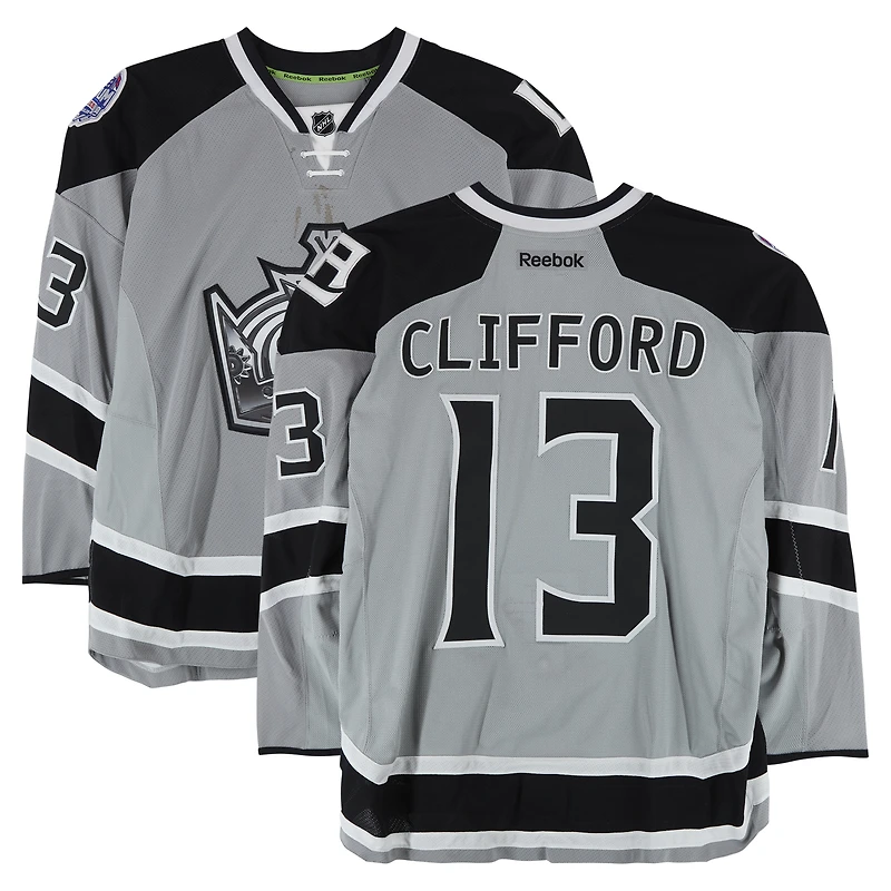 Kyle Clifford Los Angeles Kings Practice-Used #13 Silver Reebok Jersey vs. Anaheim Ducks on January 25, 2014 - NHL Stadium Series - Worn During Warm-Ups