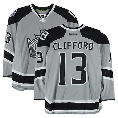 Kyle Clifford Los Angeles Kings Practice-Used #13 Silver Reebok Jersey vs. Anaheim Ducks on January 25, 2014 - NHL Stadium Series - Worn During Warm-Ups