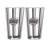 Ensemble de deux verres à bière rayés de 473 ml (16 oz) Logo Brands Los Angeles Kings